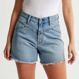 NWT Abercrombie & Fitch Curve Love The Dad Short High Rise Raw Hem Size 29, 8